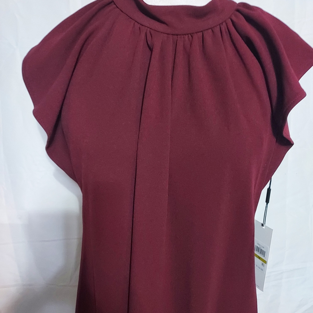 Calvin Klein Collection Deep Burgundy Midi Dress - Picture 2 of 5